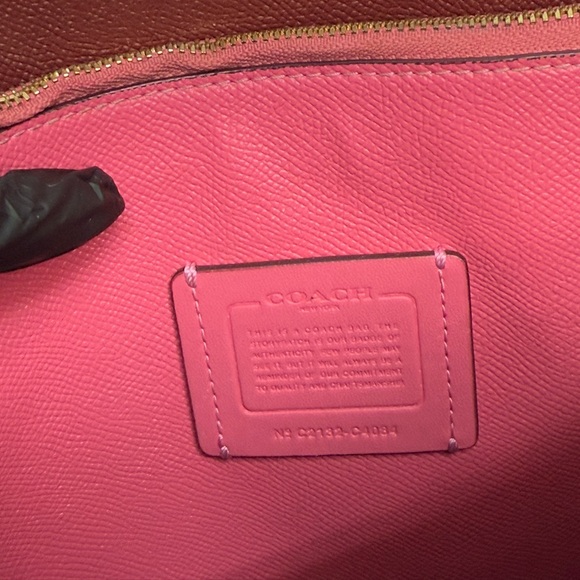 Coach Orange Pink Leather Mollie 25 Tote - Picture 8 of 13
